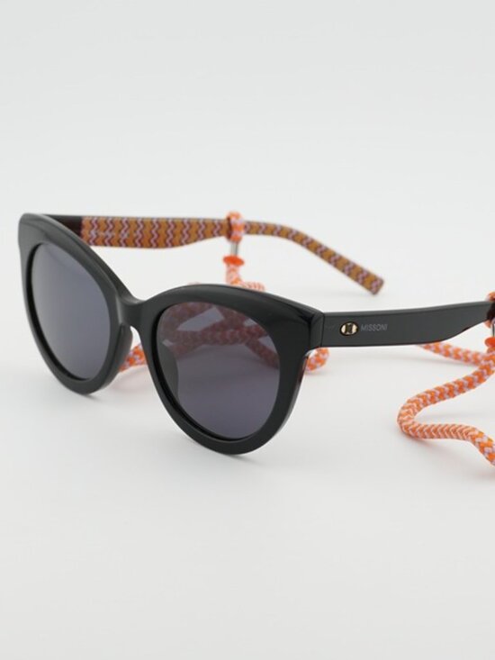 M Missoni MMI 0090/S 0807 IR Sunglasses Black Cat Eye Frame, Grey Lenses main image 9